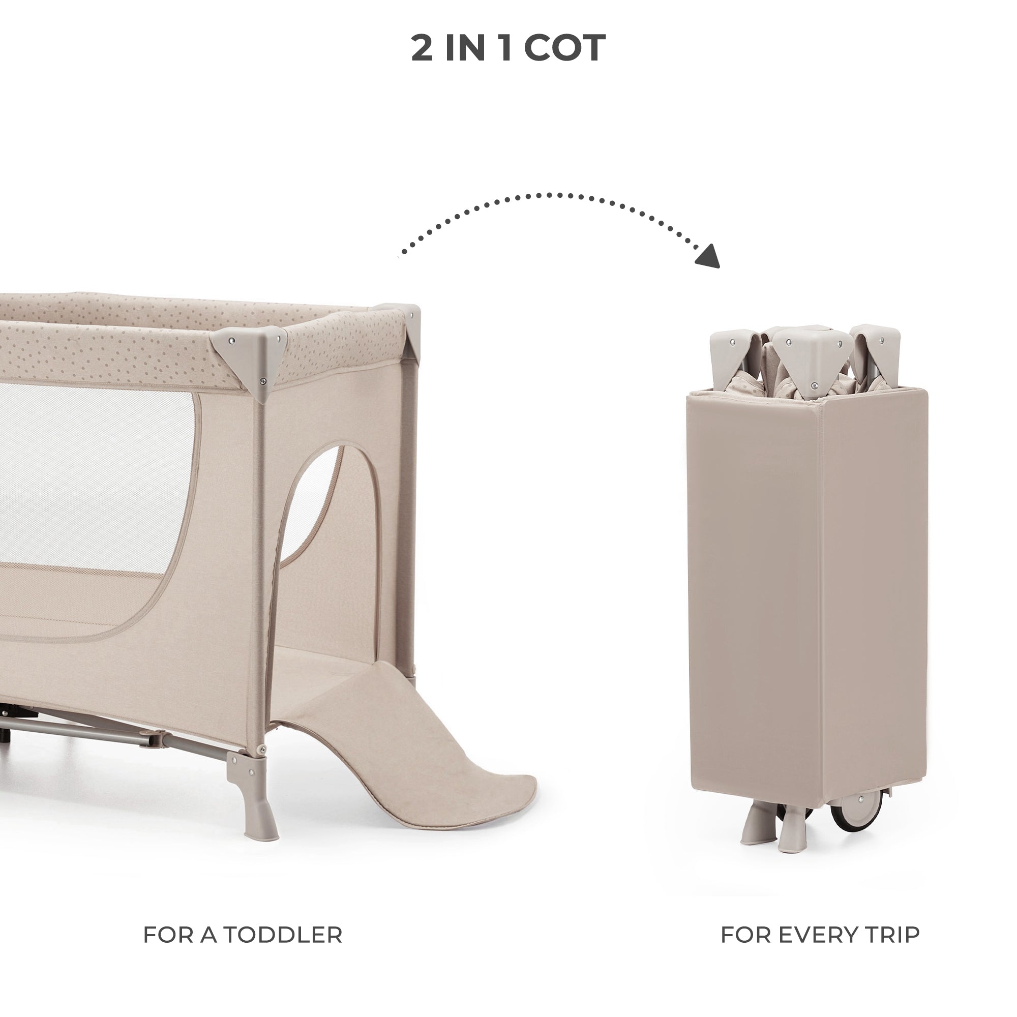 Kinderkraft JOY SIMPLE 2 бебешка кошара BEIGE - снимка 6