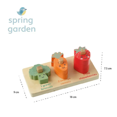 Дървен пъзел - броене на зеленчуци - Spring Garden - снимка 3