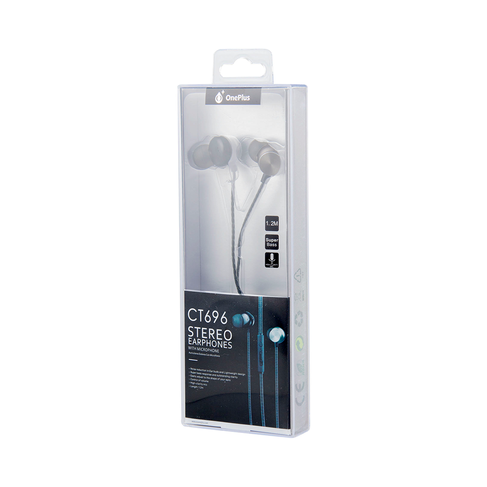 Слушалки за мобилни устройства One Plus CT696, Mикрофон, Различни цветове - 20443