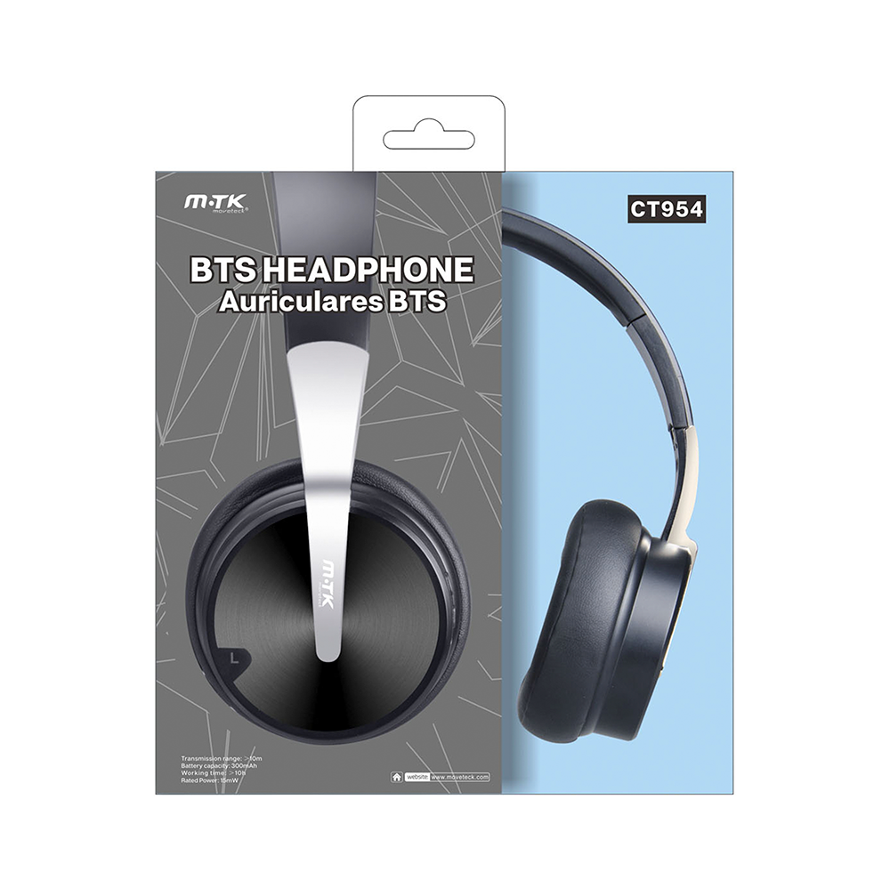 Слушалки с Bluetooth Moveteck HiFi CТ954, Различни цветове - 20446