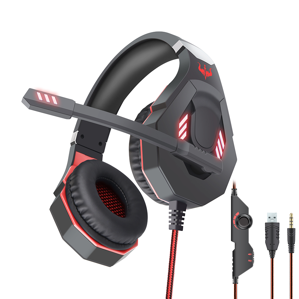 Слушалки Ovleng GT93, За компютър, Микрофон, USB + 3.5mm, Черен - 20493