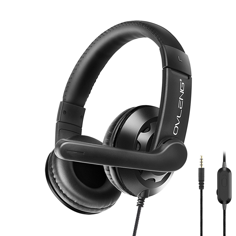 Слушалки за мобилни устройства Ovleng OV-P2, За PS4, Микрофон, 3.5mm, Черен - 20497