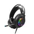 Слушалки Moveteck CT019, За компютър, Подсветка, Микрофон, USB + 3.5mm, Черен - 20516