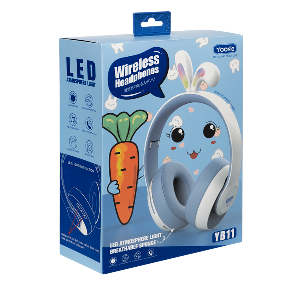 Слушалки с Bluetooth Yookie YB11, AUX, Различни цветове - 20546