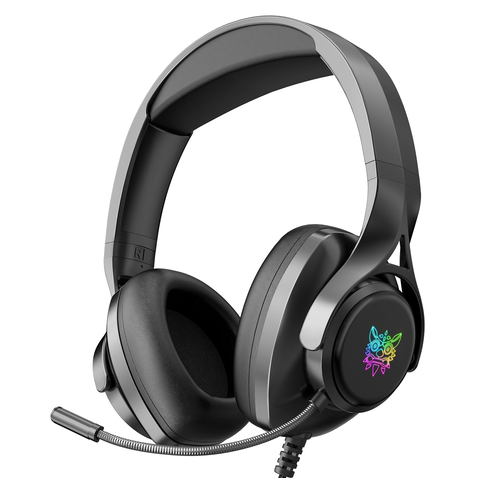 Слушалки Onikuma X16, За компютър, Микрофон, Подсветка, 3.5mm, USB, Черен - 20676