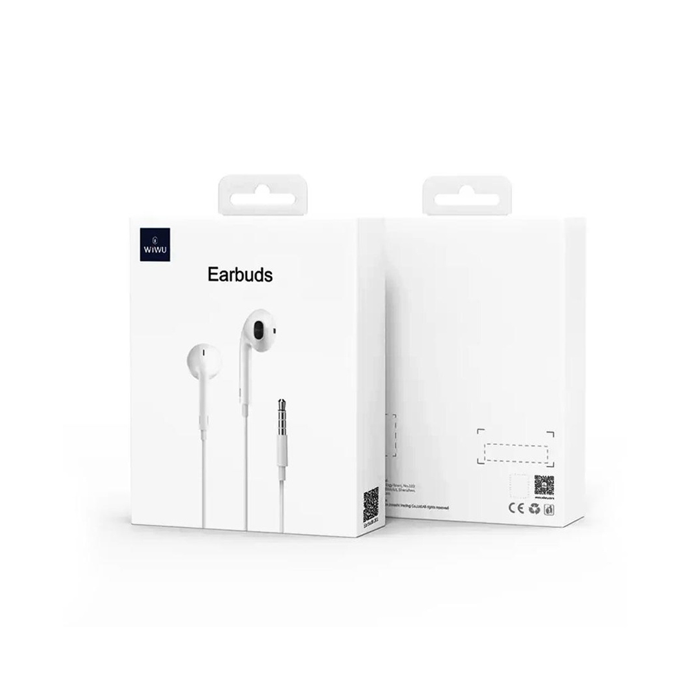 Слушалки за мобилни устройства WiWu Earbuds 101, Mикрофон, Бял - 20735