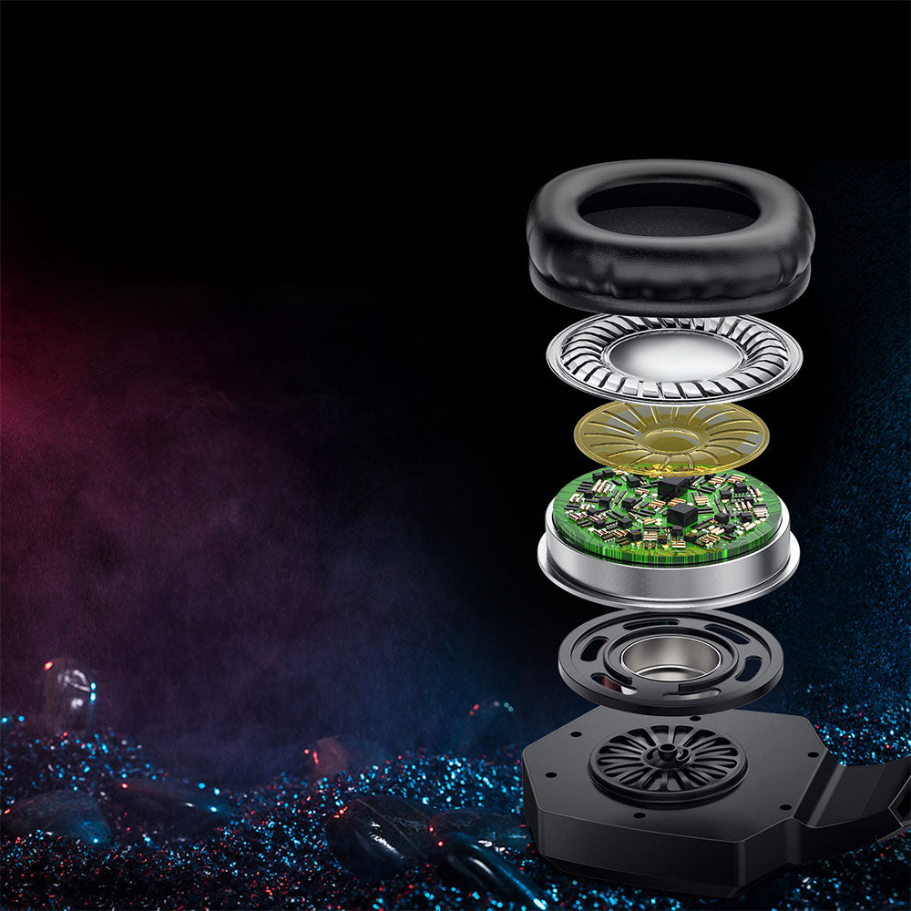 Слушалки Onikuma K8, За компютър, Микрофон, Подсветка, 3.5mm, USB, Черен - 20741