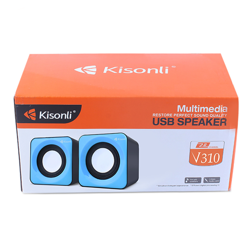 Тонколони, Kisonli, V310, 2x0.5W, USB, Различни цветове - 22088