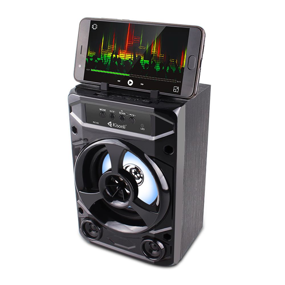 Тонколона Kisonli KK-02, Bluetooth, USB, SD, FM, Черен - 22134