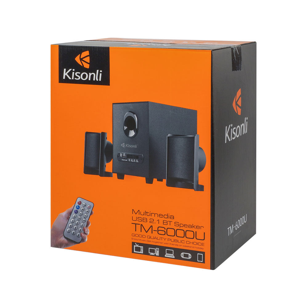 Тонколони Kisonli TM-5000U, Bluetooth, 5W+2x3W, USB, Черен - 22149