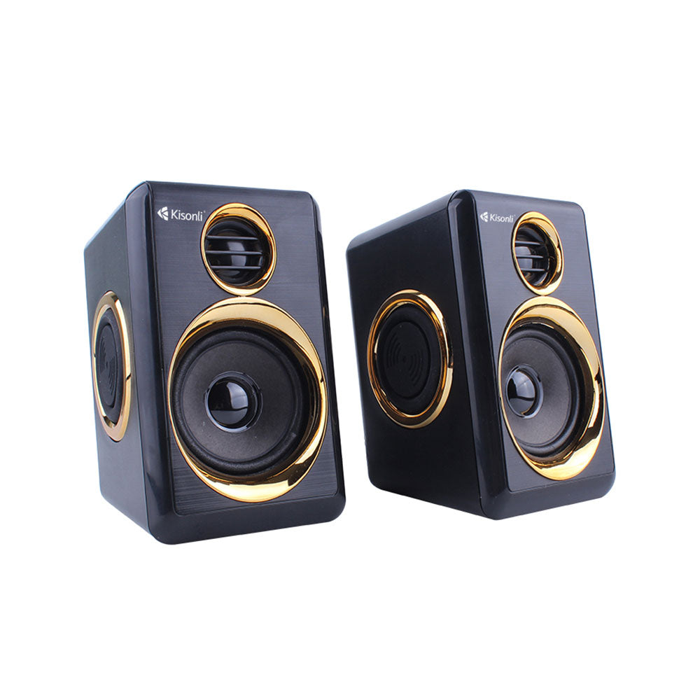 Тонколони Kisonli T-005, 2x3W, USB, Черен - 22157