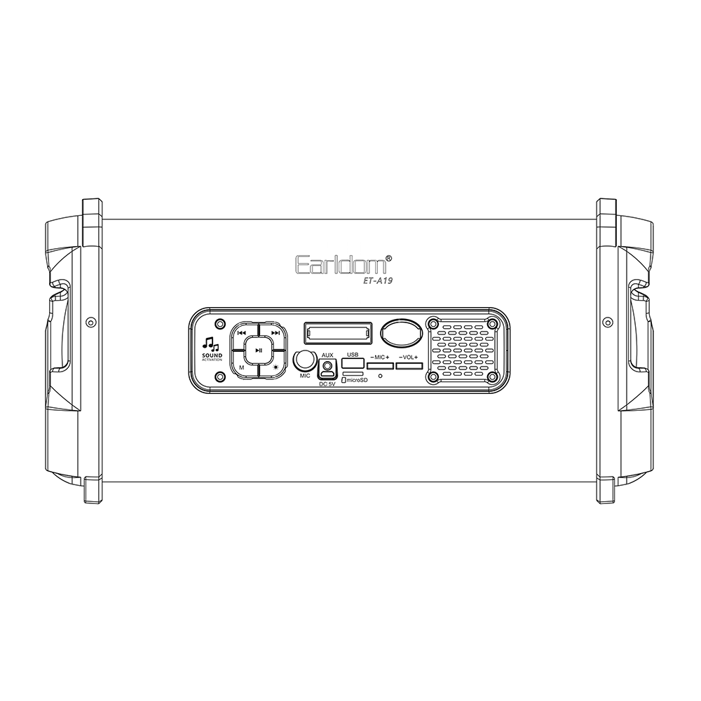 Тонколона Earldom ET-A19, Караоке, Bluetooth, USB, FM, AUX, Черен - 22199