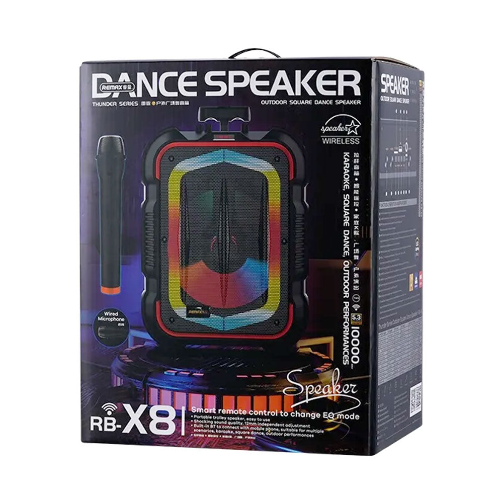 Тонколона Remax Thunder RB-X8, Караоке, Bluetooth, USB, FM, AUX, Черен - 22211