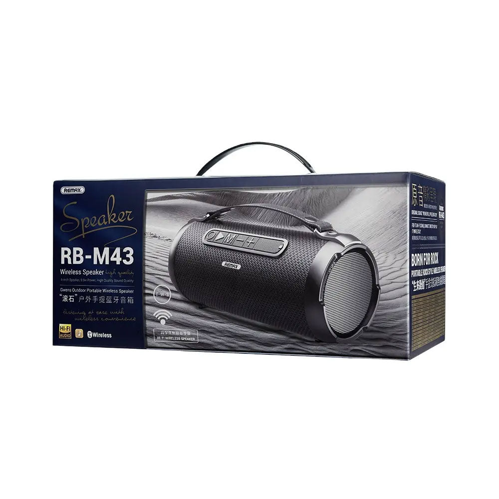 Тонколона Remax Gwens RB-M43, Bluetooth, USB, TF, TWS, AUX, Черен - 22214