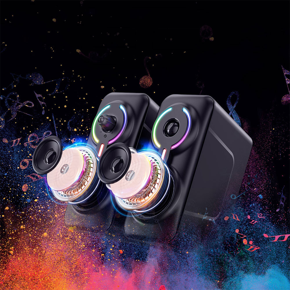 Тонколони Onikuma L6, 2x5W, USB, RGB, Черен - 22216