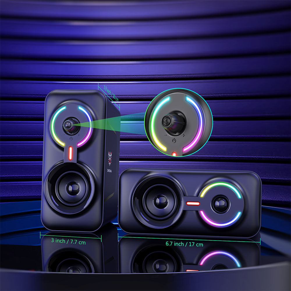Тонколони Onikuma L6, 2x5W, USB, RGB, Черен - 22216