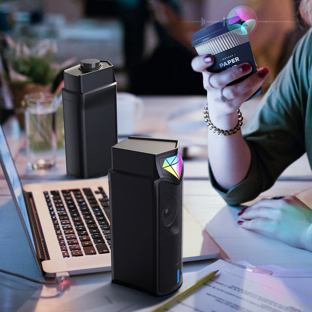 Тонколони Onikuma L1, 2x5W, USB, RGB, Черен - 22217