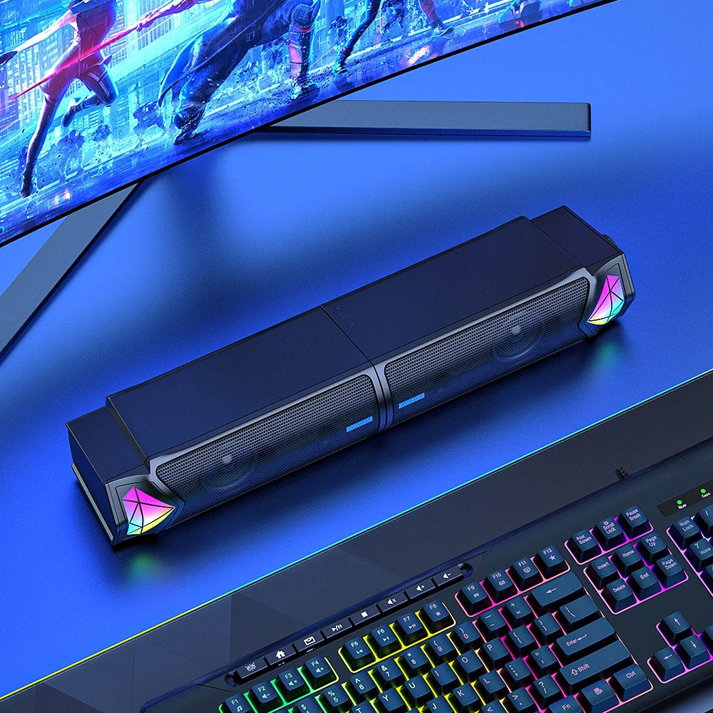 Тонколони Onikuma L1, 2x5W, USB, RGB, Черен - 22217