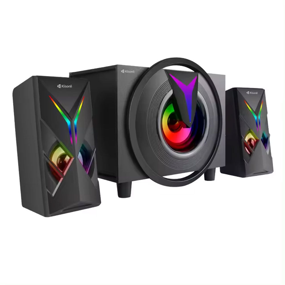 Тонколони Kisonli TM-1000U, Bluetooth, USB, AUX, SD, FM, 8W+2x4W, Черен - 22220