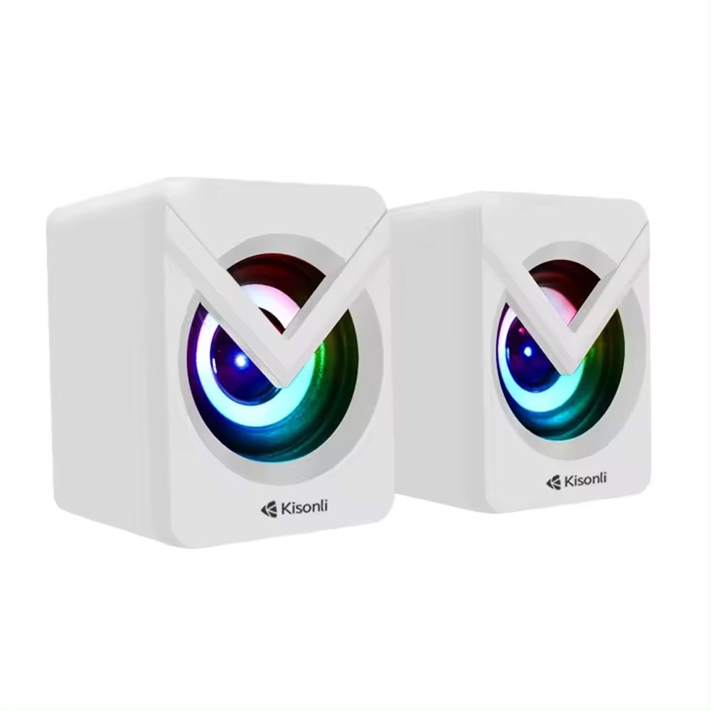 Тонколони Kisonli L-1040, AUX, 2x2.5W, Бял - 22245