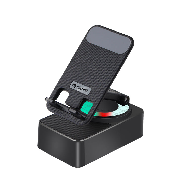 Тонколона със стойка за телефон Kisonli M1 Plus, Bluetooth,  USB, RGB, Различни цветове - 22273