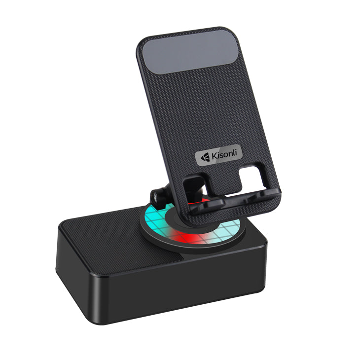 Тонколона със стойка за телефон Kisonli M2, Bluetooth, USB, RGB, Различни цветове - 22274