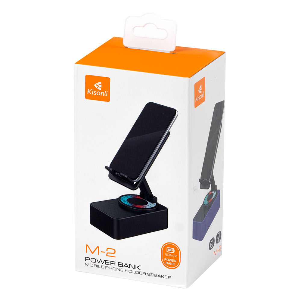 Тонколона със стойка за телефон Kisonli M2, Bluetooth, USB, RGB, Различни цветове - 22274