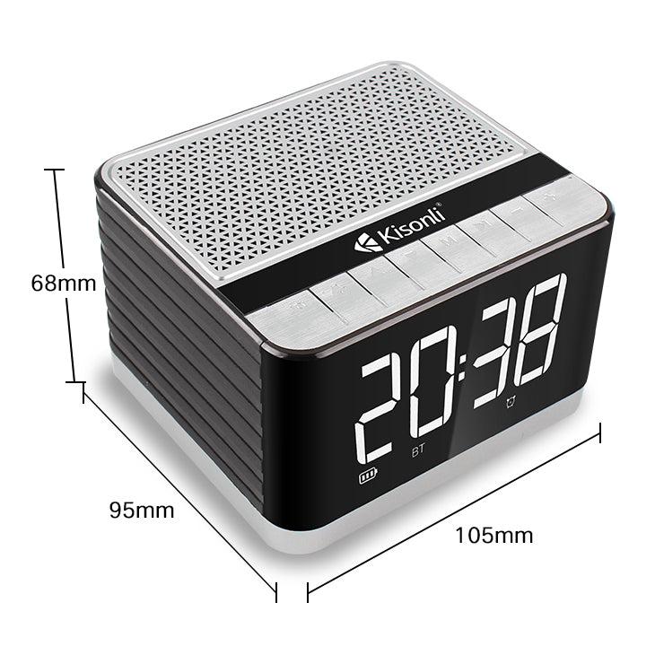 Тонколона Kisonli G8, Bluetooth, Часовник, USB, SD, FM, AUX, RGB, Различни цветове - 22281