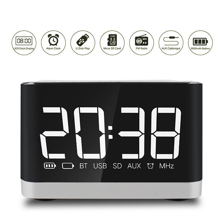 Тонколона Kisonli G8, Bluetooth, Часовник, USB, SD, FM, AUX, RGB, Различни цветове - 22281