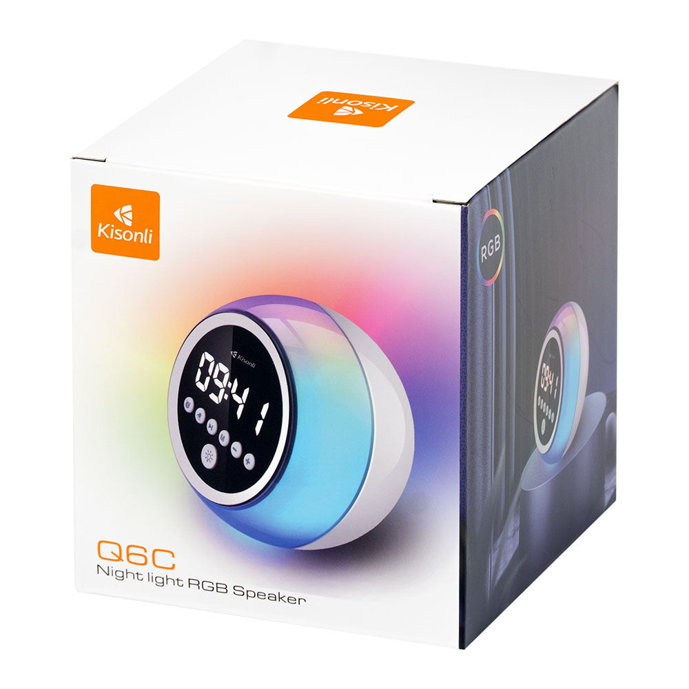 Тонколона Kisonli Q6C, Bluetooth, SD, FM, RGB, Бял - 22283