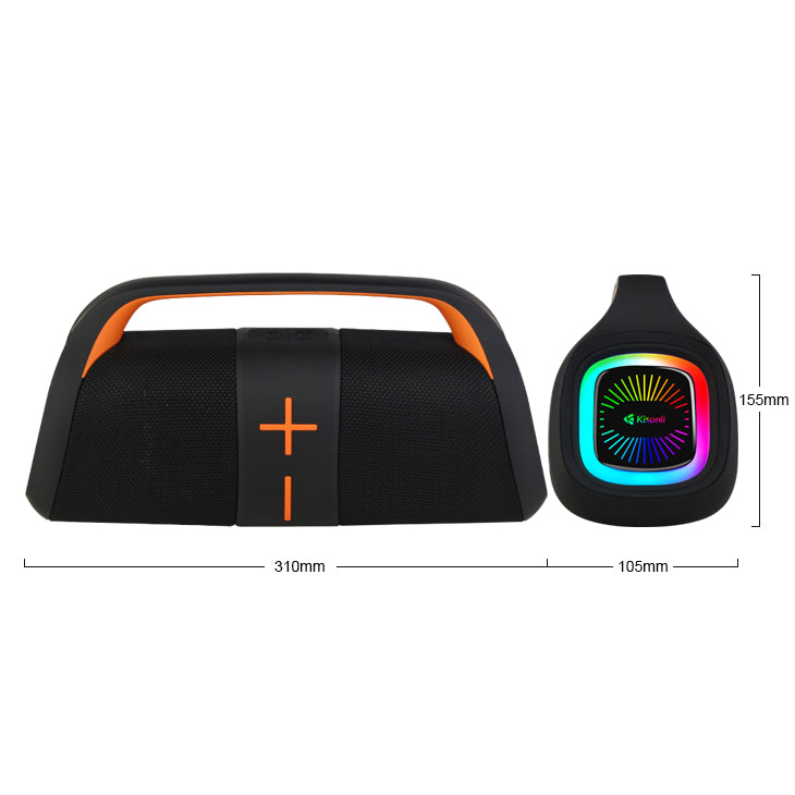 Тонколона Kisonli K12, Bluetooth, USB, SD, AUX, RGB, Черен - 22294