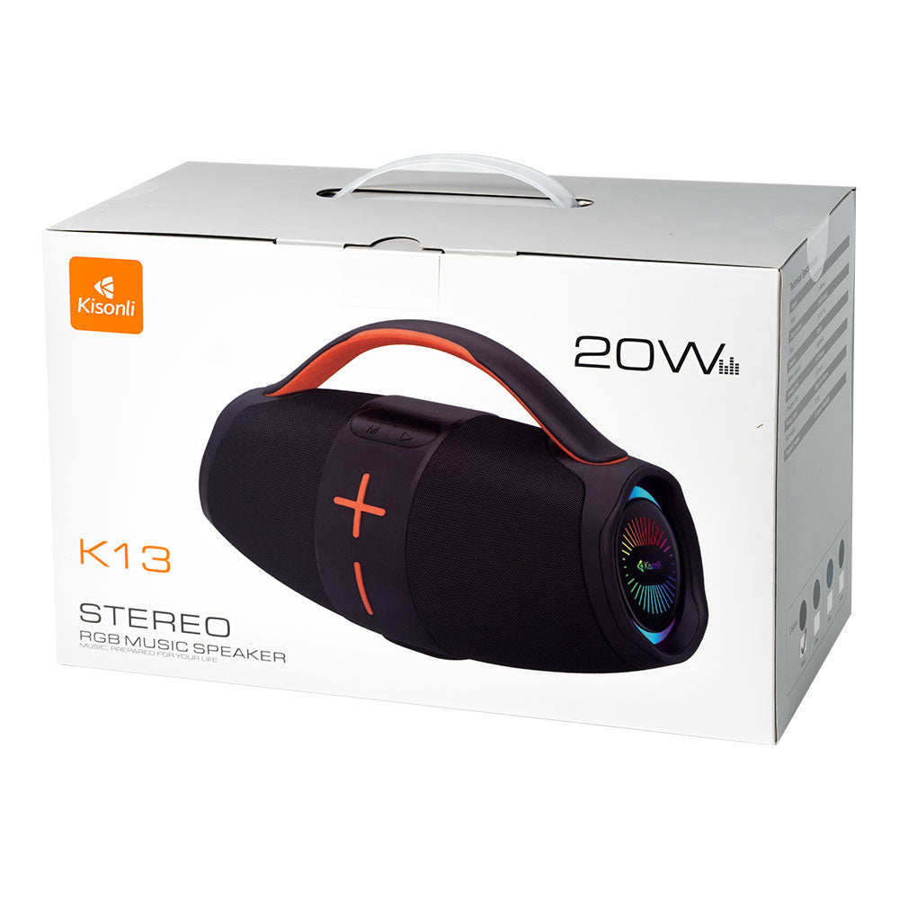 Тонколона Kisonli K5, Bluetooth, USB, SD, AUX, RGB, Черен - 22295