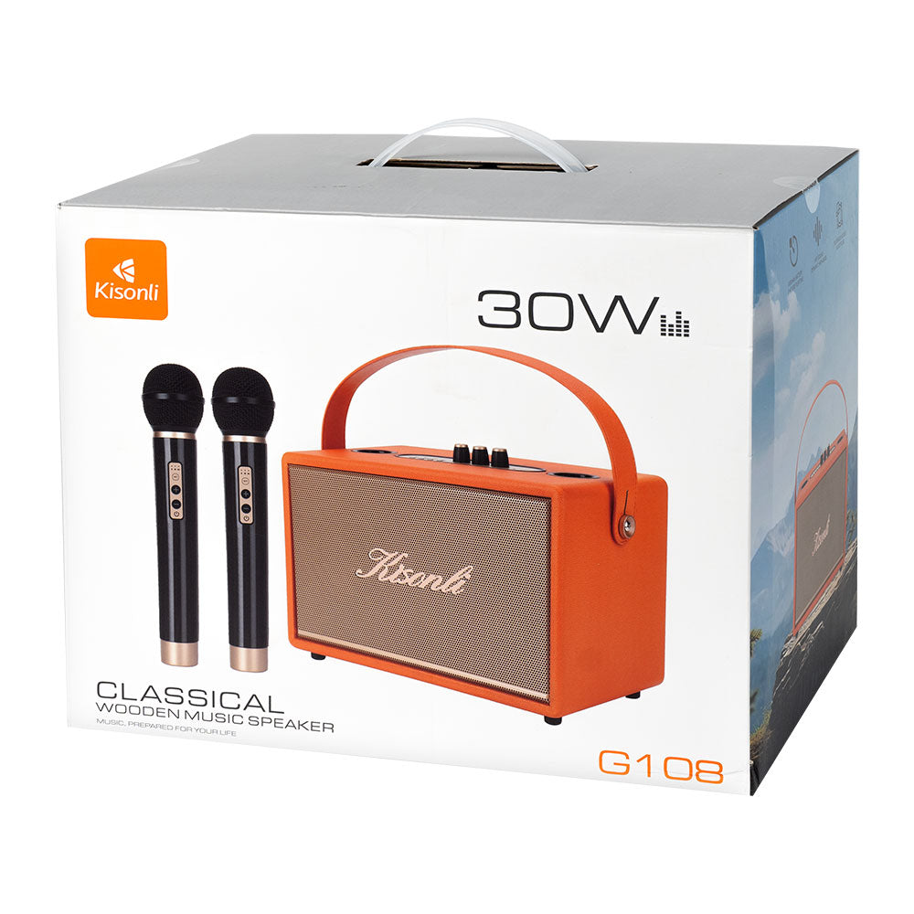 Тонколона Kisonli G108, Караоке, Bluetooth, USB, SD, AUX, Различни цветове - 22306
