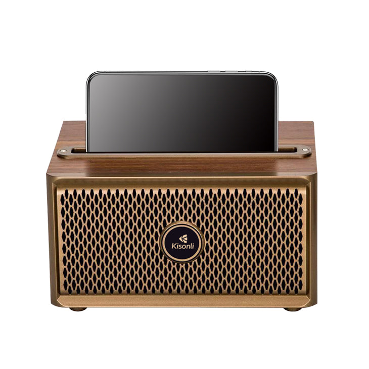 Тонколона Kisonli G1, Bluetooth, USB, SD, AUX, FM, Кафяв - 22309