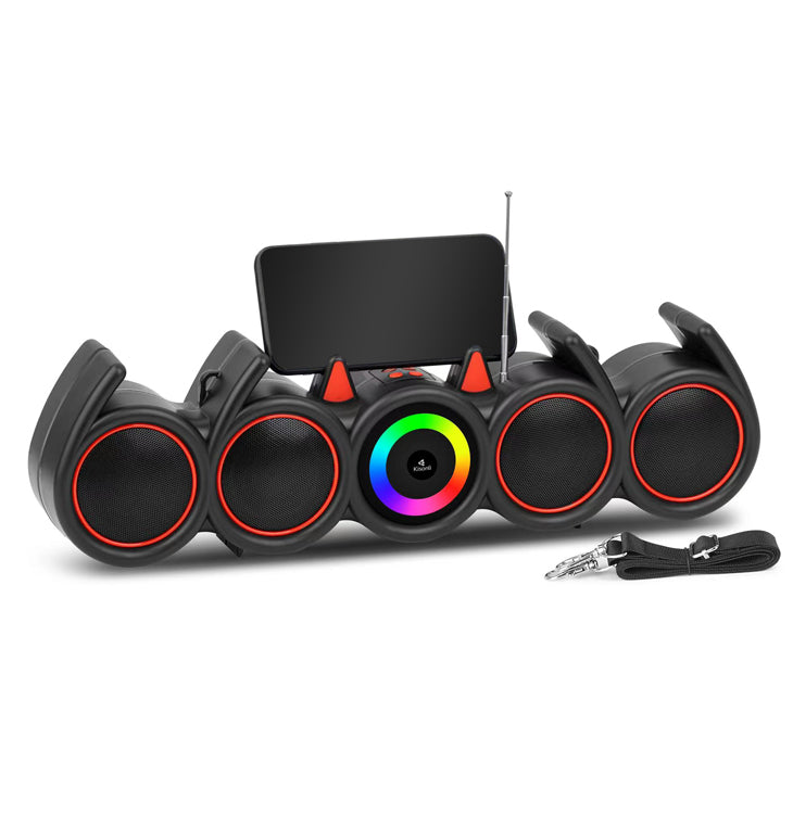 Тонколона Kisonli LED-918, Bluetooth, USB, SD, RGB, AUX, FM, Черен - 22317