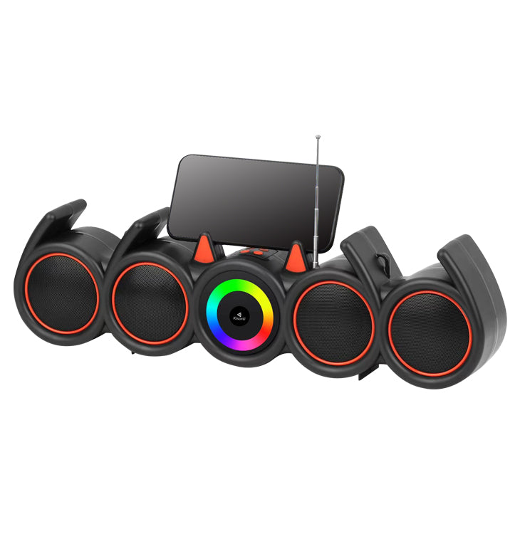 Тонколона Kisonli LED-918, Bluetooth, USB, SD, RGB, AUX, FM, Черен - 22317