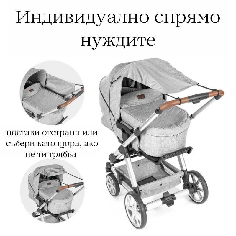 84231 Reer ShineSafe сенник за количка, сив меланж - снимка 4