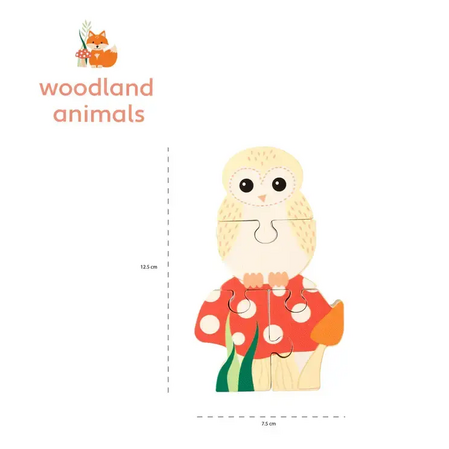 Дървен Пъзел "Горска Сова" - Woodland Animals - снимка 6