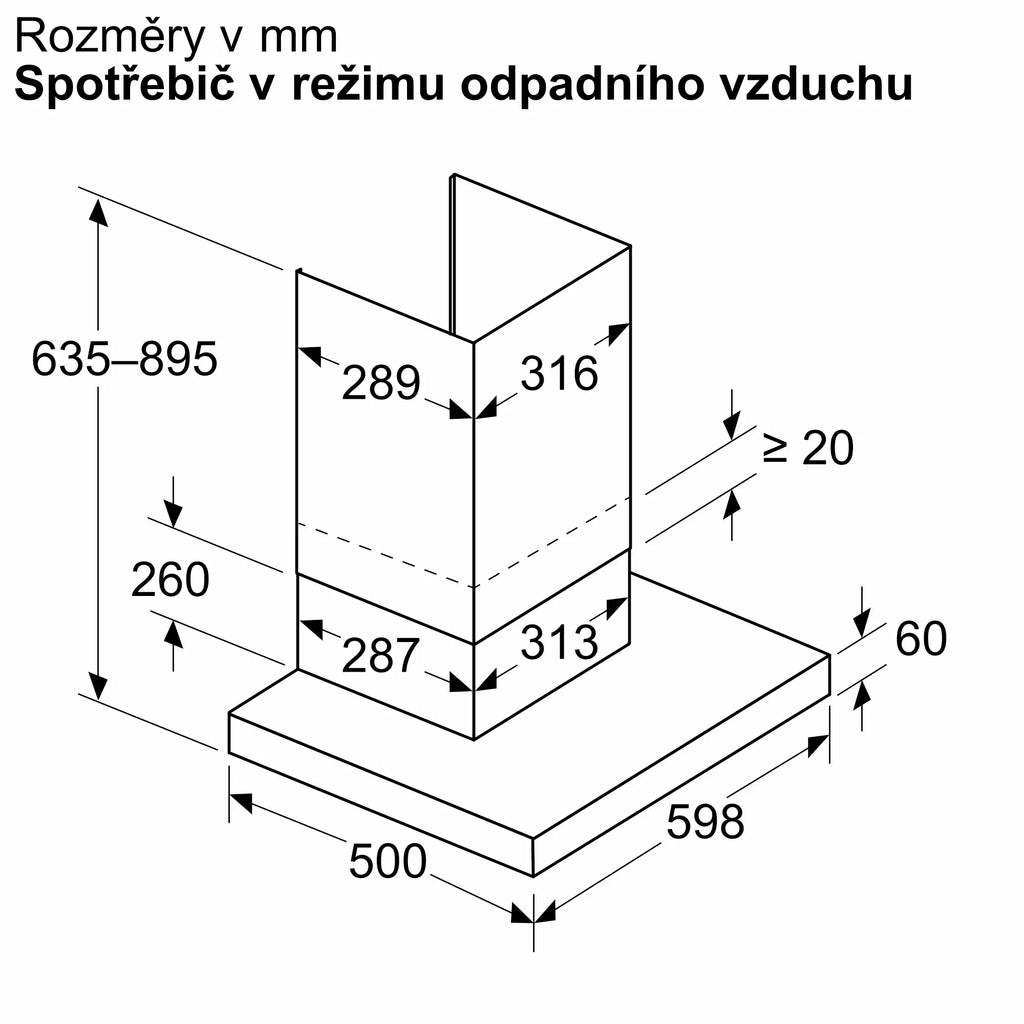Bosch DWB65CC60 – техническа схема 60 см