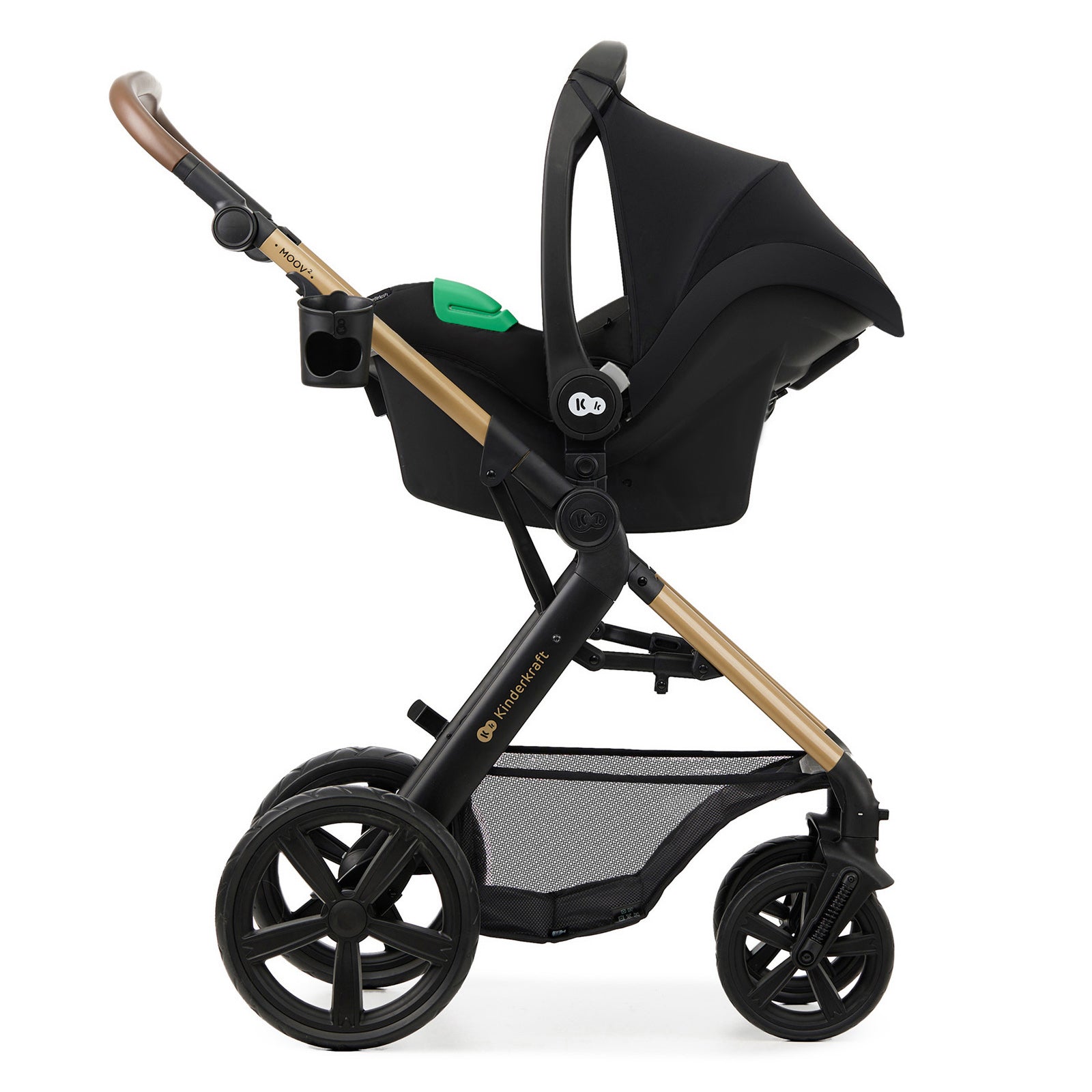 KinderKraft MOOV 2 бебешка количка 3в1 PURE BLACK - снимка 3