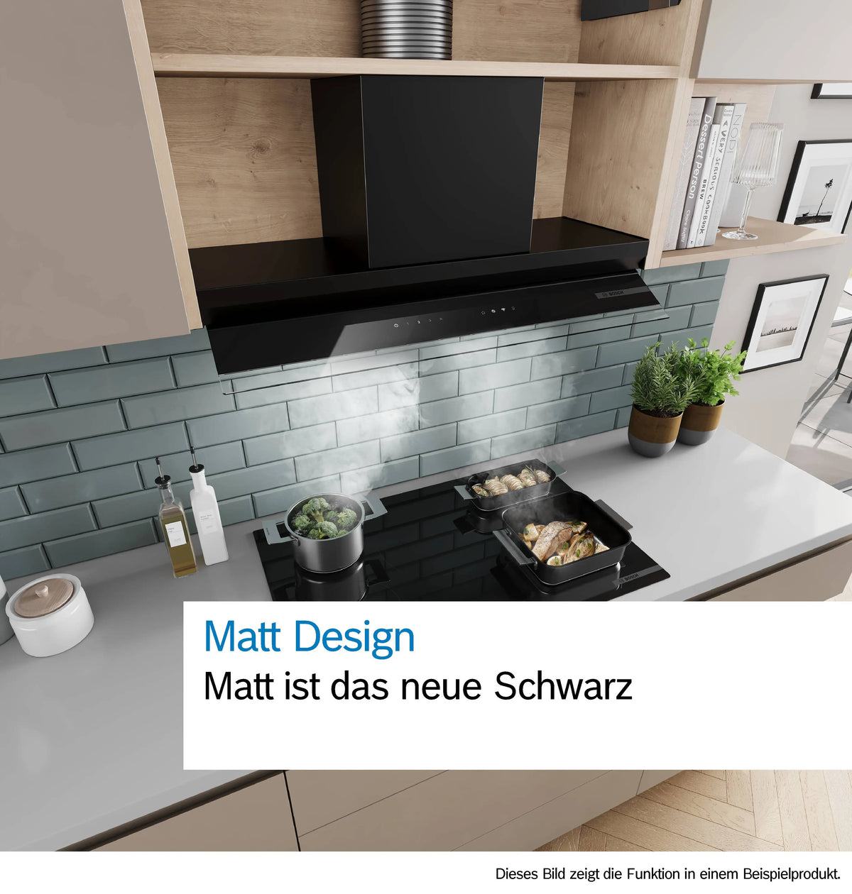Bosch DBB85CC60 матово черен аспиратор – детайл