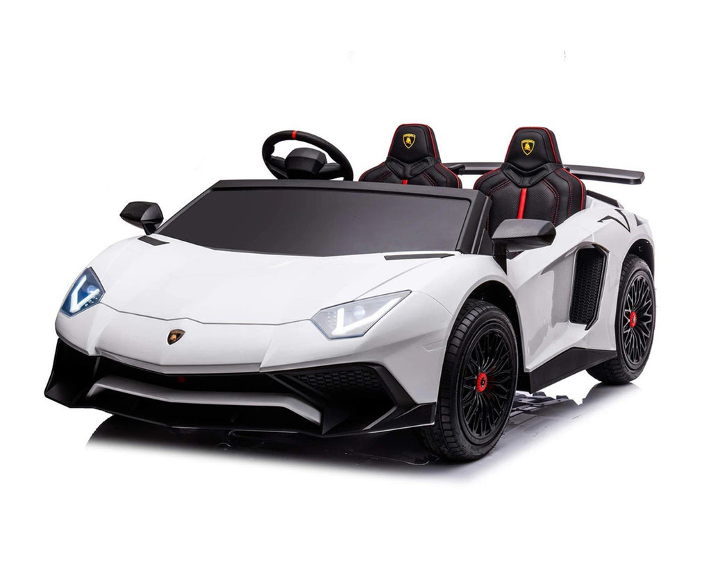 Акумулаторна кола Licensed Lamborghini Aventador SVJ White + батерия 24V/10AH | Kikkaboo