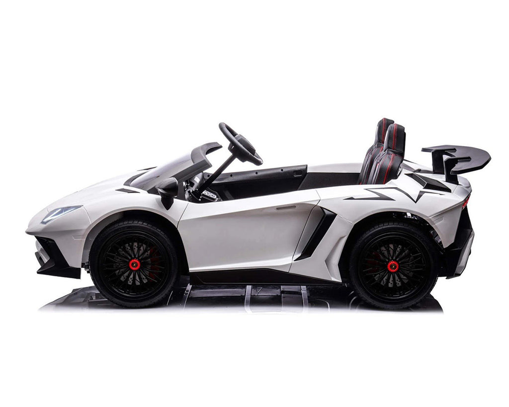 Акумулаторна кола Licensed Lamborghini Aventador SVJ White + батерия 24V/10AH - снимка 3