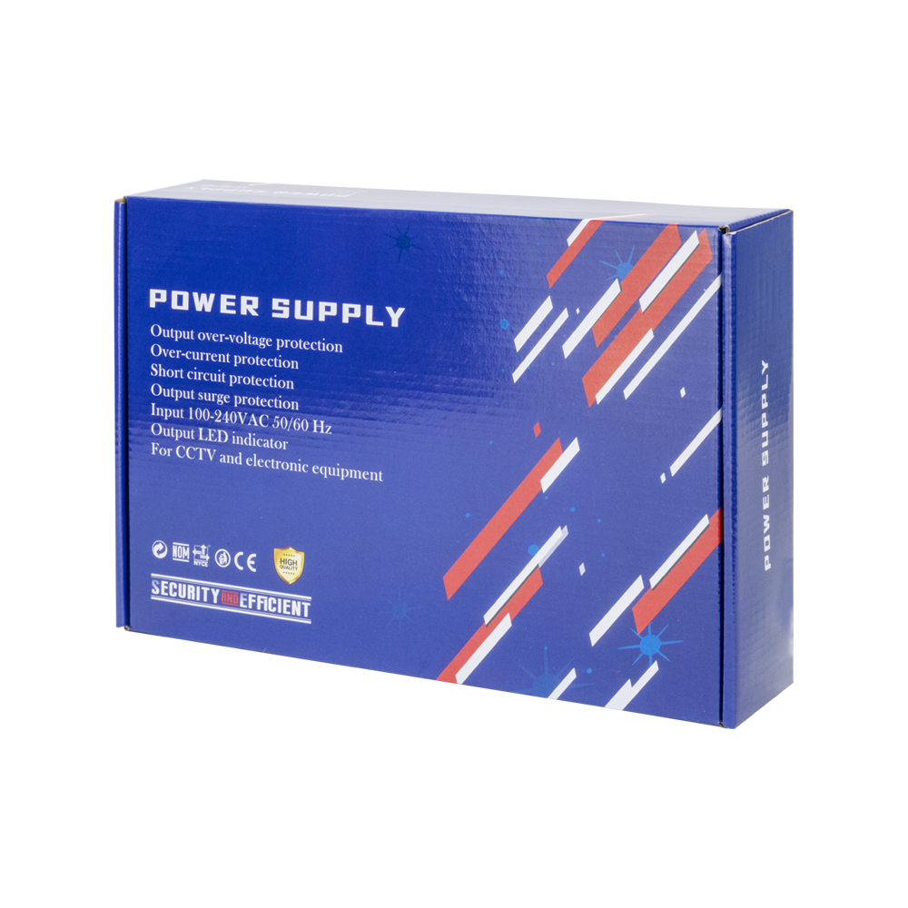 Импулсен захранващ блок No brand, 12V/15A, 18 Изхода, Метална кутия, Сив - 346