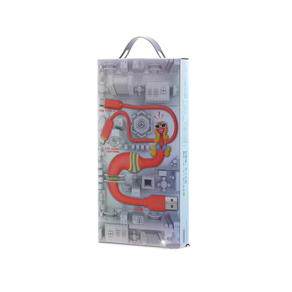 Кабел за данни Remax Twins RC-078th, 2 в 1, Lightning, Type-C, 1.17m, Сребрист - 40020