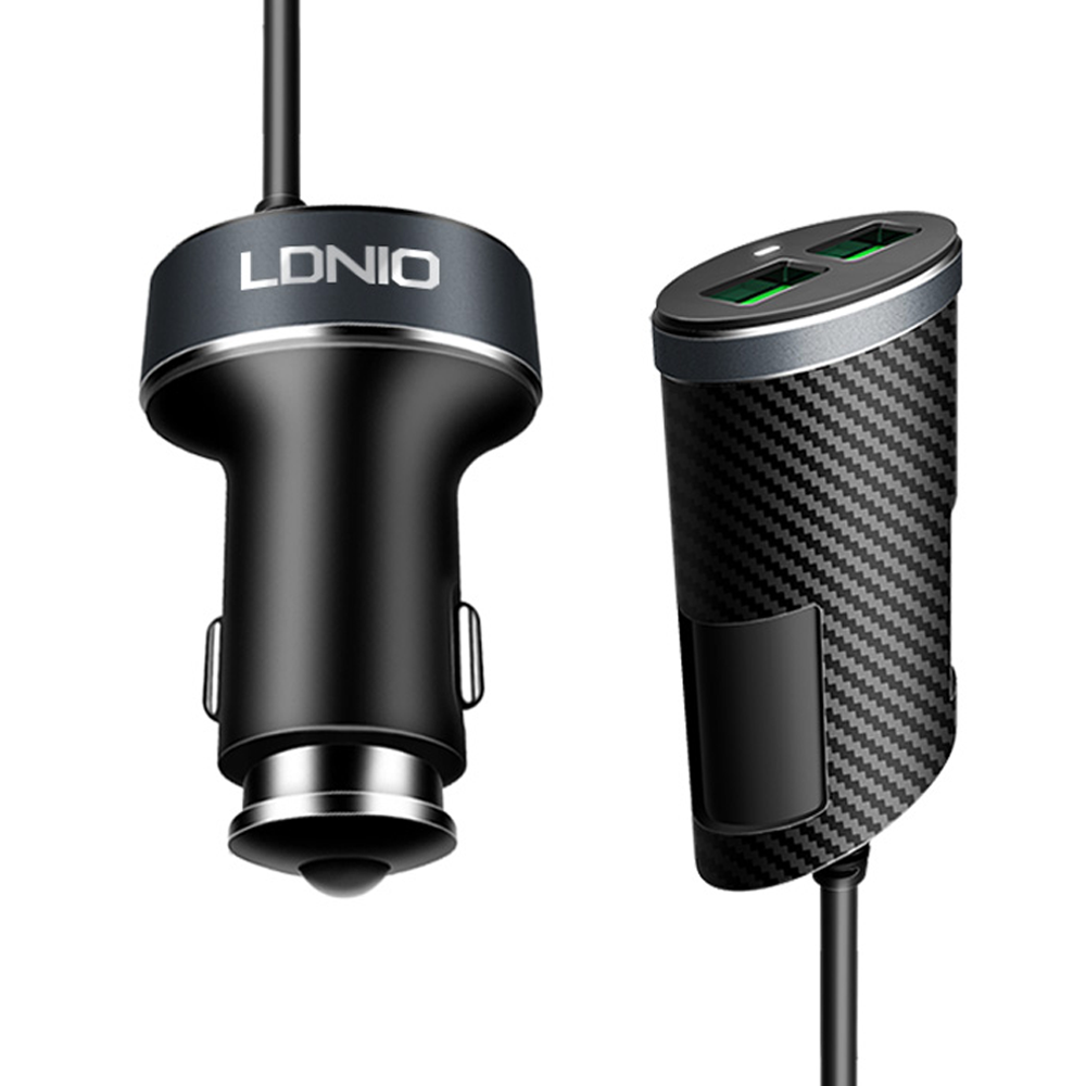 Зарядно устройство за кола LDNIO C502, 4xUSB F, 5.1A, Черен - 40084