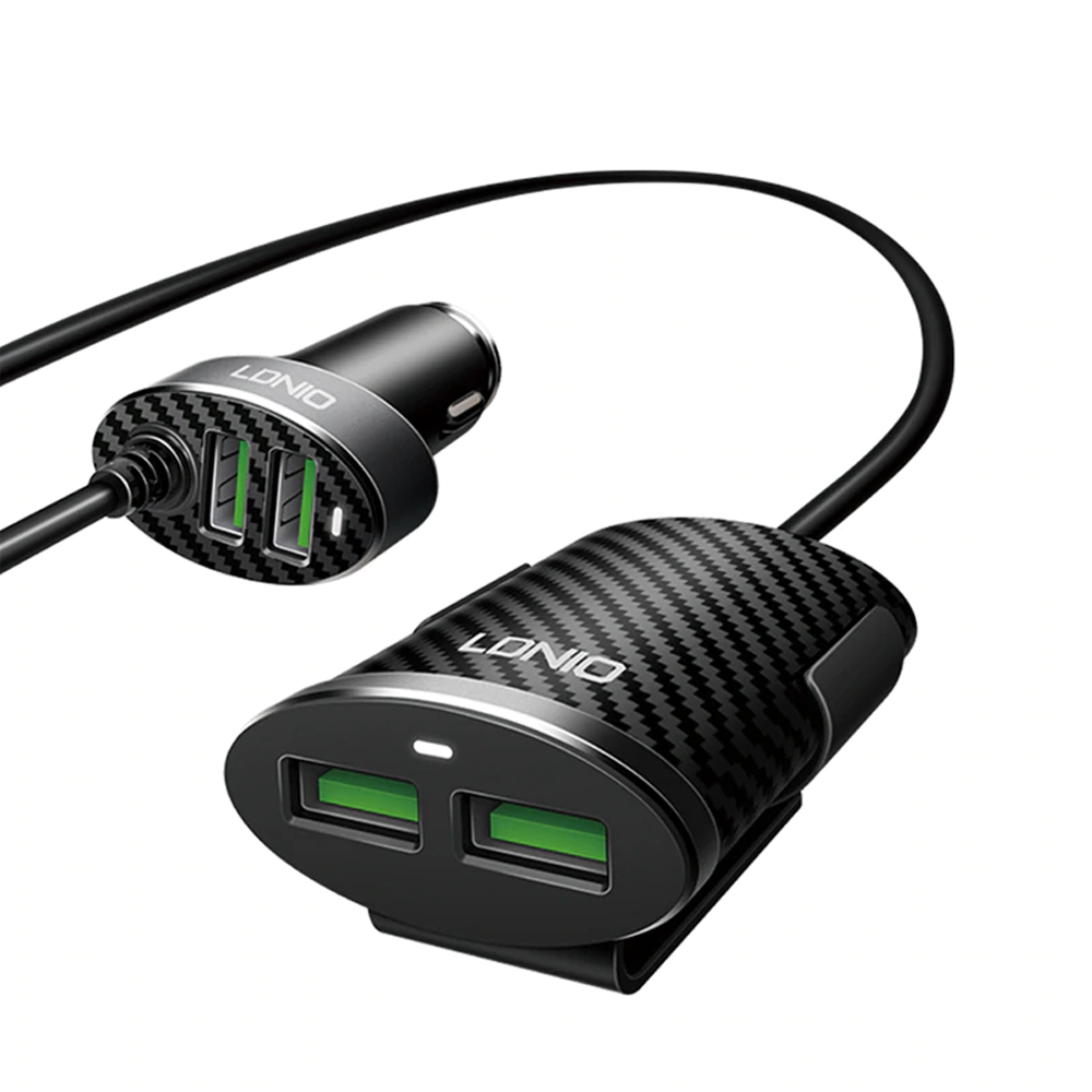 Зарядно устройство за кола LDNIO C502, 4xUSB F, 5.1A, Черен - 40084