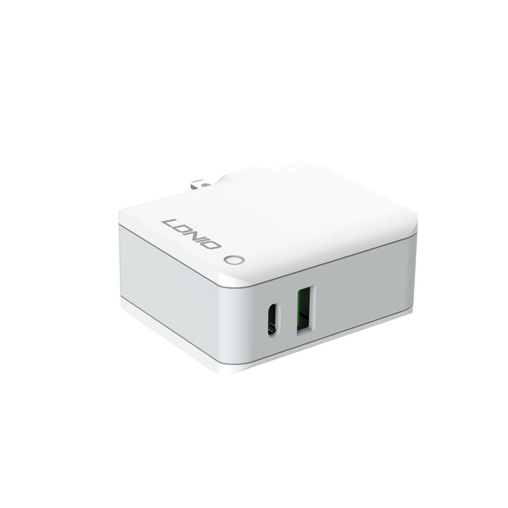Мрежово зарядно устройство LDNIO A4403C, 1xUSB, 1xType-C PD, С Micro USB кабел, Бял - 40091