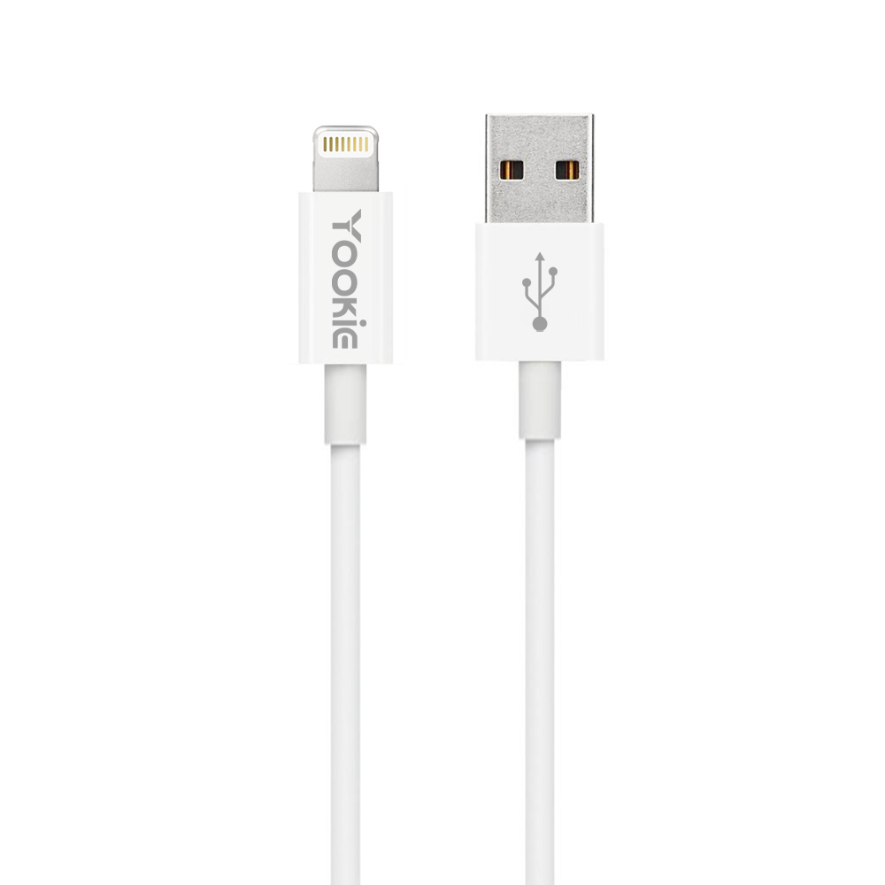 Кабел за данни Yookie CB1, Lightning, 3.0m, Бял - 40150