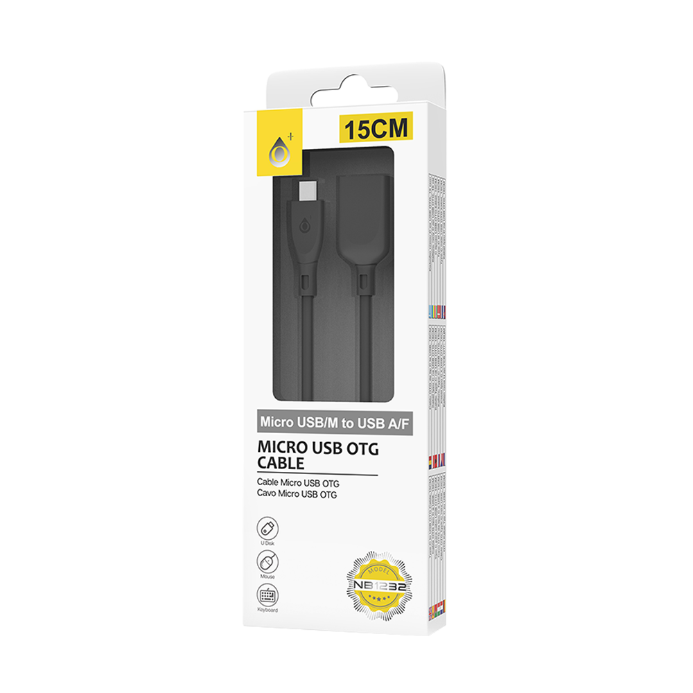 Преходник One Plus NB1233, USB F към Type-C, OTG, 0.15m, Черен - 40159